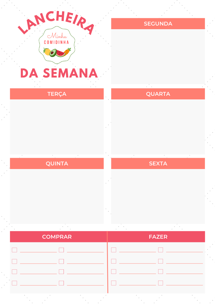 Planner - Lancheira da Semana